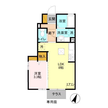 WIT.SEI(1LDK/1階)の間取り写真