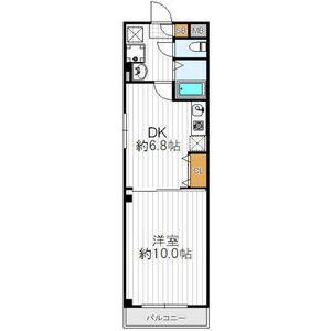 パーク巽東II(1DK/3階)の間取り写真