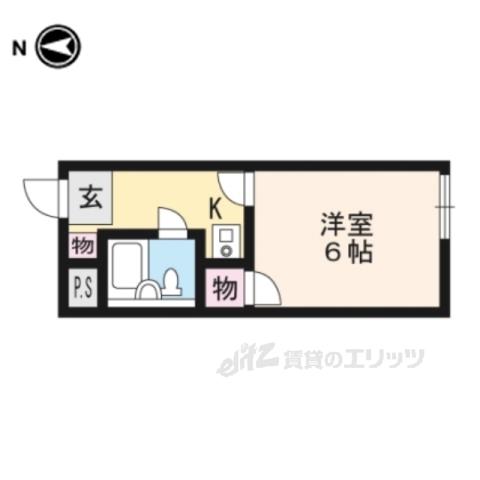 カーサヤギ(1K/2階)の間取り写真