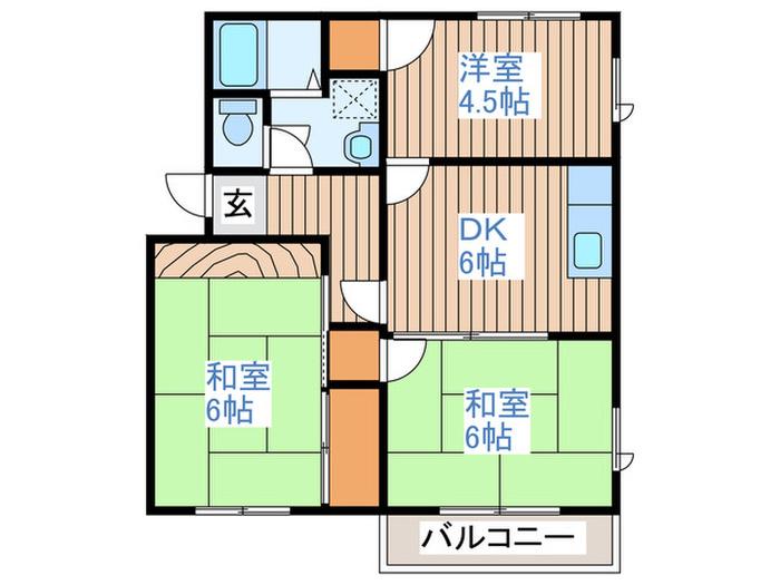 フレグランスI(3DK/2階)の間取り写真