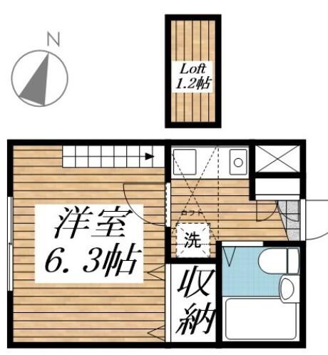 ベルトピア熊谷(1K/1階)の間取り写真
