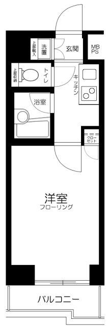 ルーブル多摩川弐番館(1K/5階)の間取り写真