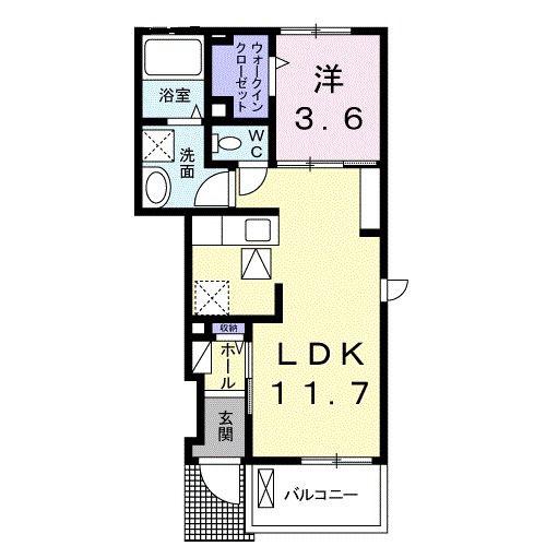 グランツG(1LDK/1階)の間取り写真