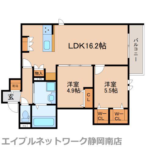 EMINENCEEEST(2LDK/2階)の間取り写真