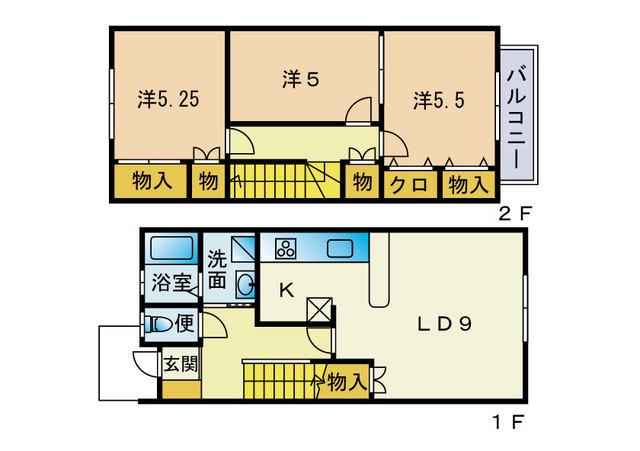メゾネット都弐番館(3LDK/1階)の間取り写真