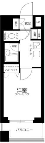 ルーブル両国(1K/8階)の間取り写真