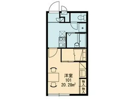 レオパレスヴィレッジ殿城(1K/1階)の間取り写真