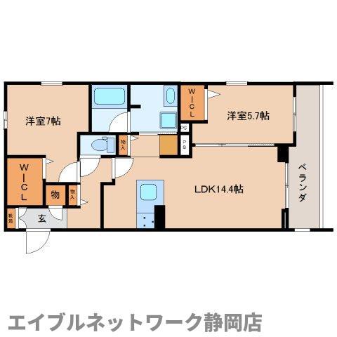 グランパレ安東(2LDK/3階)の間取り写真