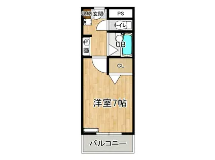 ペニーレインA棟(1K/3階)の間取り写真