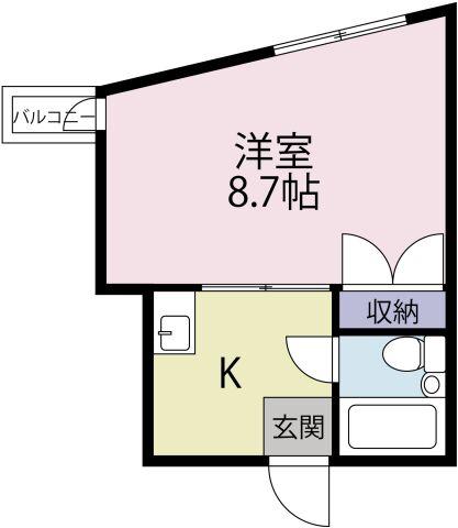 サンハイツ(1K/3階)の間取り写真