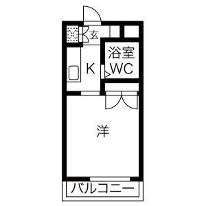 ヒルサイド46(1K/1階)の間取り写真