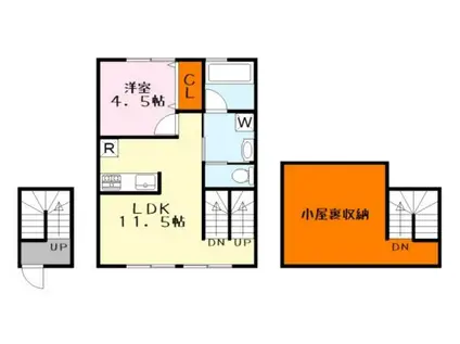 ビエノス欲賀(1LDK/2階)の間取り写真