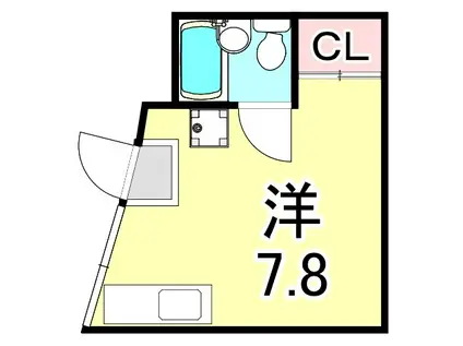 ノベラ篠原北町(ワンルーム/4階)の間取り写真