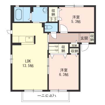 さくら館(2LDK/1階)の間取り写真