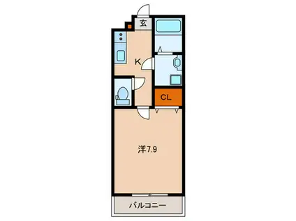 エステイトE神戸長田(1K/3階)の間取り写真