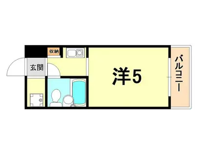 カサベラ岡本(ワンルーム/2階)の間取り写真