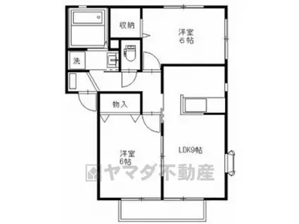 ハイツ・シャルムF棟(2LDK/1階)の間取り写真