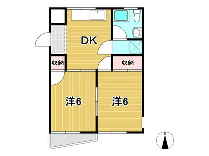 パークシティ会瀬(2DK/1階)の間取り写真