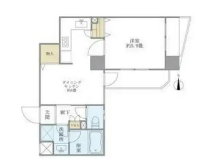 中銀門前仲町マンシオン(1DK/5階)の間取り写真
