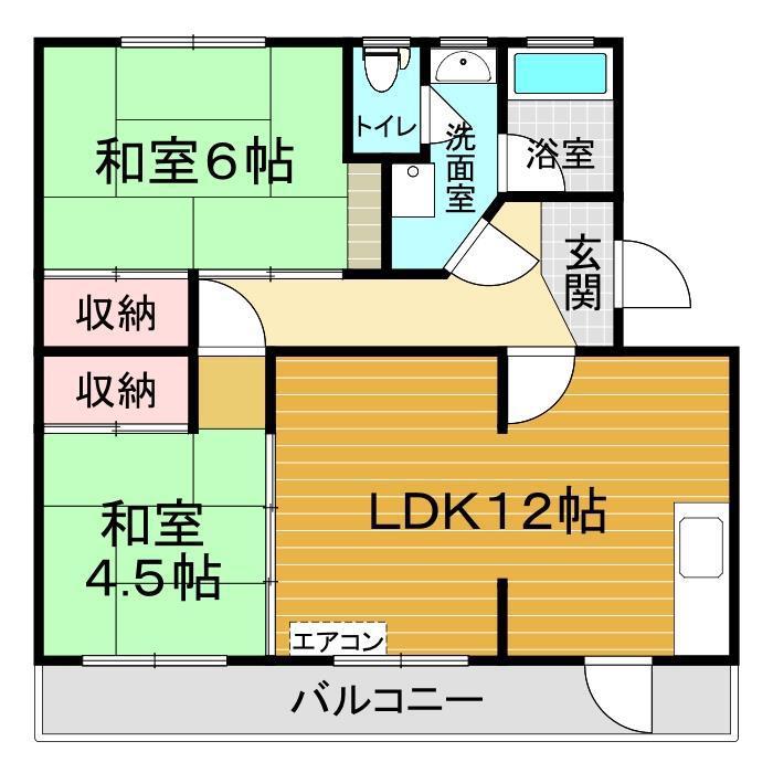 サンハイツ森本2号棟(3DK/3階)の間取り写真