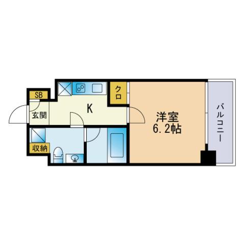ラファセベルシード博多(1K/7階)の間取り写真