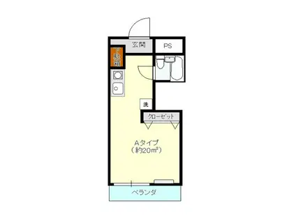 グリーンロードマンション飯田(ワンルーム/3階)の間取り写真