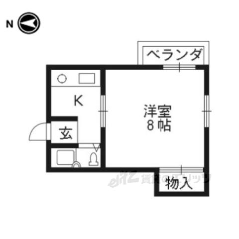 ジョイフルくずは1(1K/4階)の間取り写真