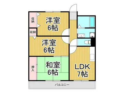 ディアコート結(3LDK/1階)の間取り写真