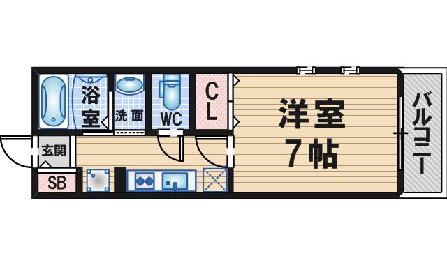 カミノレアル(1K/2階)の間取り写真