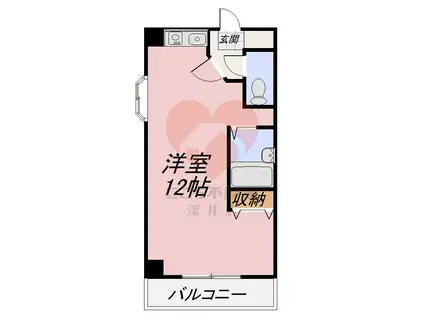 グリーンライフ浜寺(ワンルーム/2階)の間取り写真