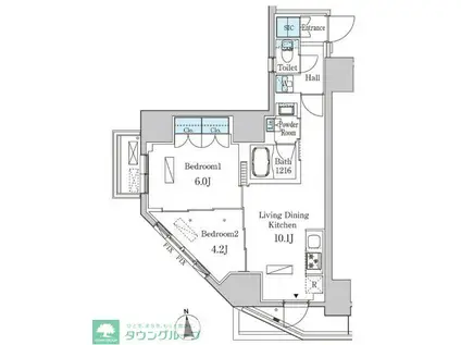 ルジェール神田須田町(2LDK/8階)の間取り写真