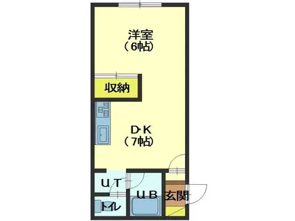 レヴ深堀(1DK/2階)の間取り写真