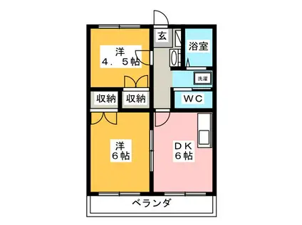 SOFIA II(2DK/1階)の間取り写真