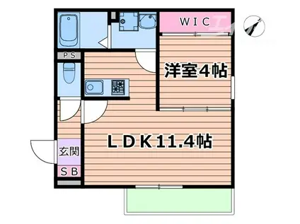ネクストメゾン吹田駅前(1LDK/1階)の間取り写真