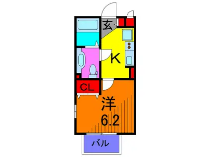 ファインアークG.N(1K/1階)の間取り写真