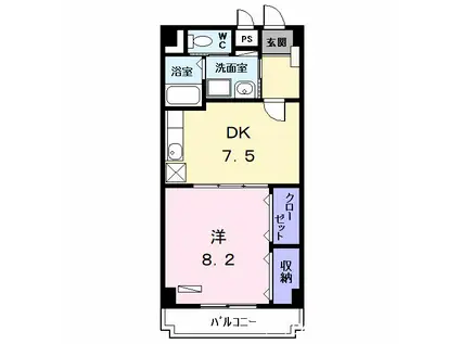 リヴィエール黄金(1DK/3階)の間取り写真
