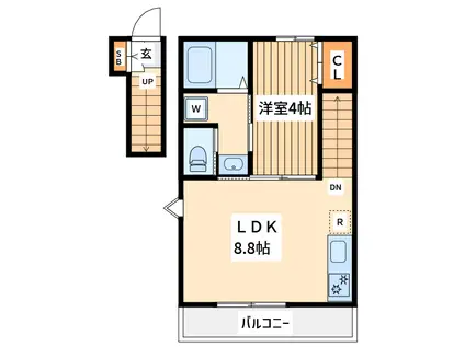 CASA SIMPATIA 小金井(1LDK/2階)の間取り写真