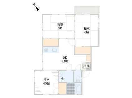 コクラヤハイツ(3DK/2階)の間取り写真