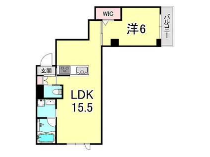 シャーメゾンプレミアム日向(1LDK/1階)の間取り写真