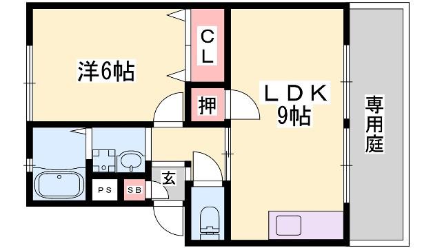 ピュアハイツ(1LDK/1階)の間取り写真
