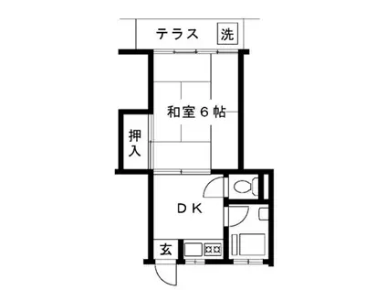 Kハイム(1K/1階)の間取り写真