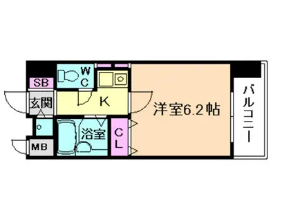 パラシオ塚本III(1K/8階)の間取り写真