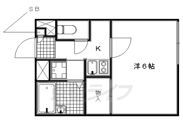 レオパレスSUZUE(1K/1階)の間取り写真