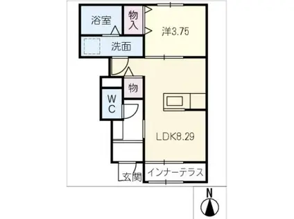 リーブルファイン那加南栄町(1LDK/1階)の間取り写真