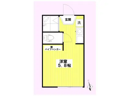 ガーデンテラス東京(ワンルーム/1階)の間取り写真