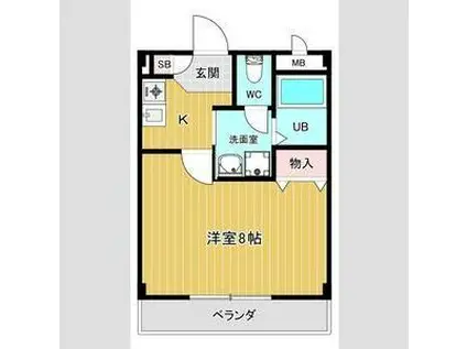 ラルジュ柳森(1K/3階)の間取り写真