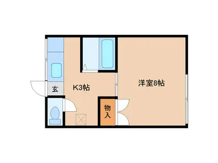 サンハイム東海II(1K/1階)の間取り写真