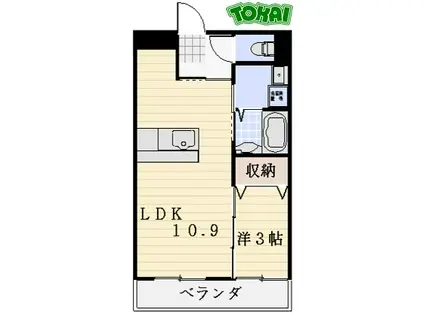 アンジュー(1LDK/1階)の間取り写真