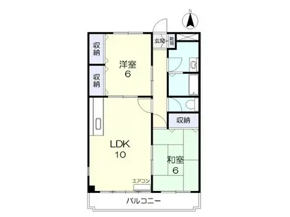 大安寺パークハイム(2LDK/1階)の間取り写真