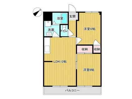 レジデンスTOKI(2LDK/3階)の間取り写真